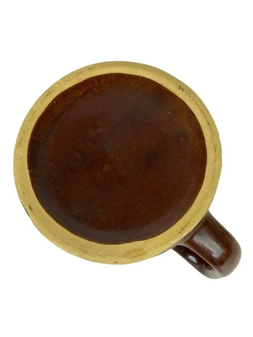Hull Marcrest Brown Daisy Dot Stoneware Coffee Mug/Beer Stein Retro Farmhouse